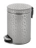 Урна для мусора педальная 5 л Geralis пластик кожа серебро кант хром / V-FHH-B-FLOWER