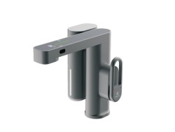 Смеситель для раковины сенсорный Diadonna с дозатором для жидкого мыла латунь серый графит / D110-10QH