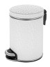 Урна для мусора педальная 5 л Geralis пластик кожа белое кант хром / V-FWH-B-FLOWER
