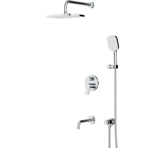 Встраиваемая душевая система AM.PM X-Joy тропический верхний душ, ручной душ, излив Хром / FB85A3RH40
