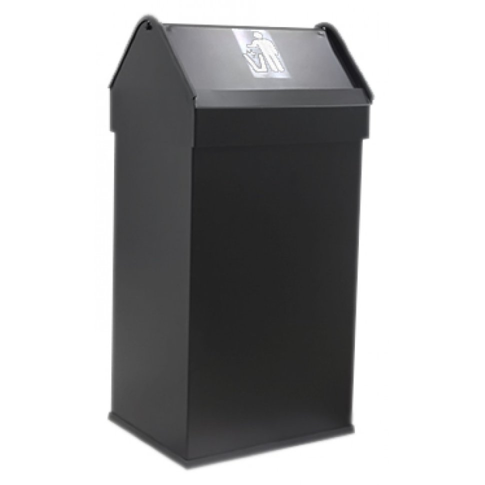 Урна 40 л. B. Уличные пепельницы навесные. Урна "лофт", черный муар. С пруж.