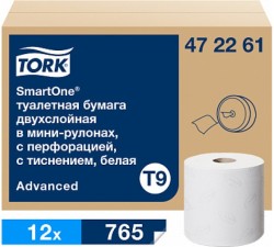 Туалетная бумага с центральной вытяжкой Tork T9 2 слоя 130 м (рул.) / 472261