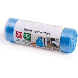 606031, Пакеты для мусора 30 л синие в рулоне 30 шт, ПНД 5 мкм, 47*57см (рул.)