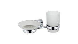 Мыльница с подстаканником Fixsen Kvadro хром / FX-61306+08