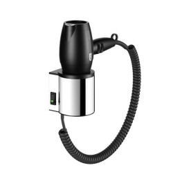 Фен для волос настенный Keuco PLAN в комплекте с настенным креплением Хром/тёмно-серый / 14995010037