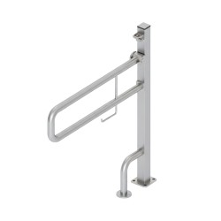 Поручень двойной откидной MERIDA для людей с ограниченными возможностями 800 мм, d32 мм, металл Хром / ПДИ040