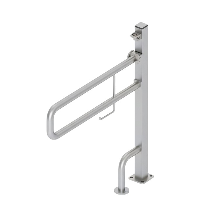 Поручень двойной откидной MERIDA для людей с ограниченными возможностями 800 мм, d32 мм, металл Хром / ПДИ040