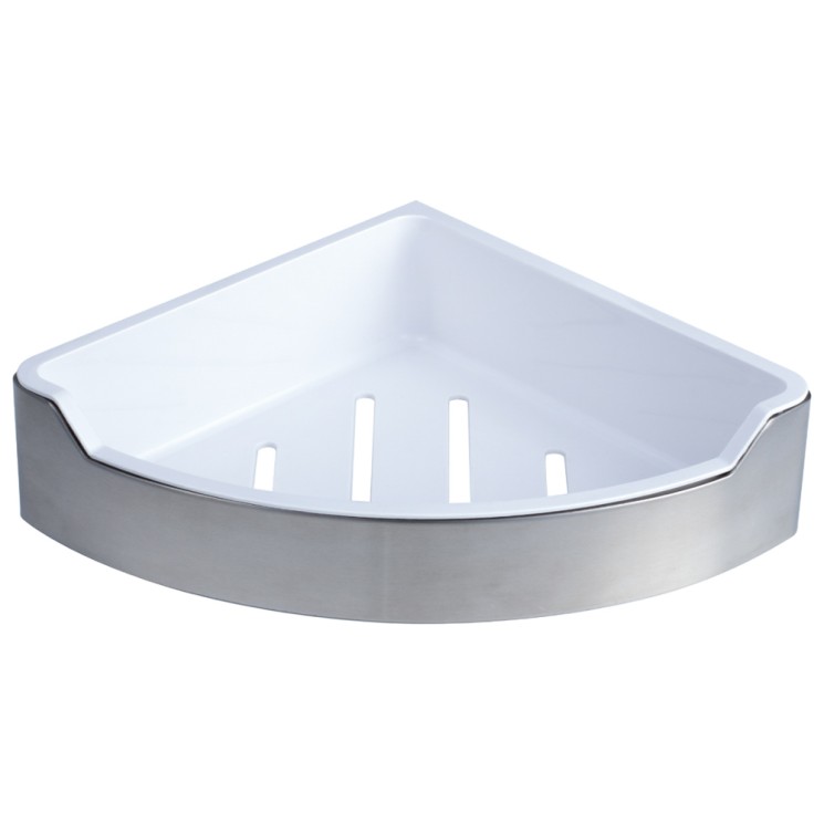 Полка угловая одноэтажная с пластиковой вставкой Fixsen Hotel Хром / FX-31003D