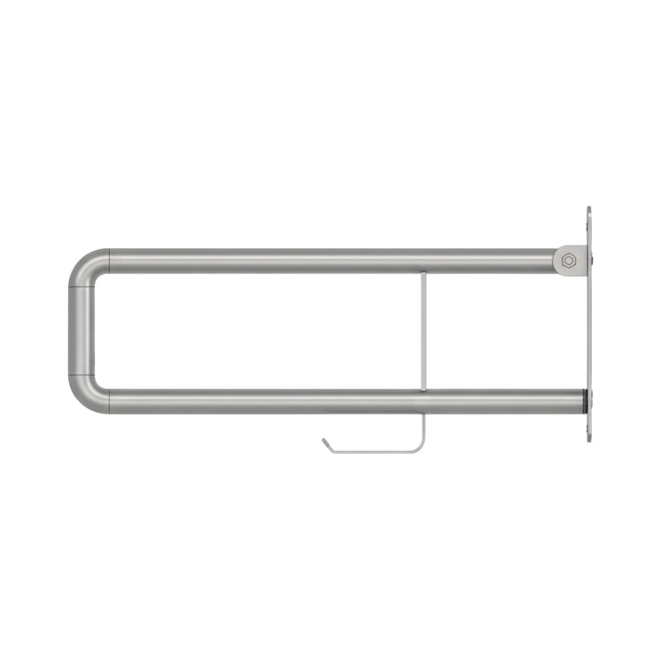Поручень двойной откидной MERIDA для людей с ограниченными возможностями 800 мм, d32 мм, металл Хром / ПДИ030