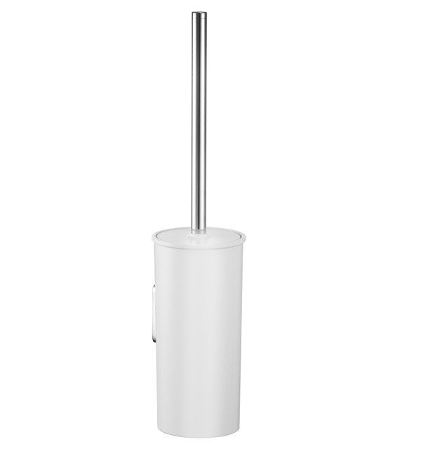 Ерш для унитаза Keuco MOLL напольный с пластиковой колбой, Хром / белый / 12764010101