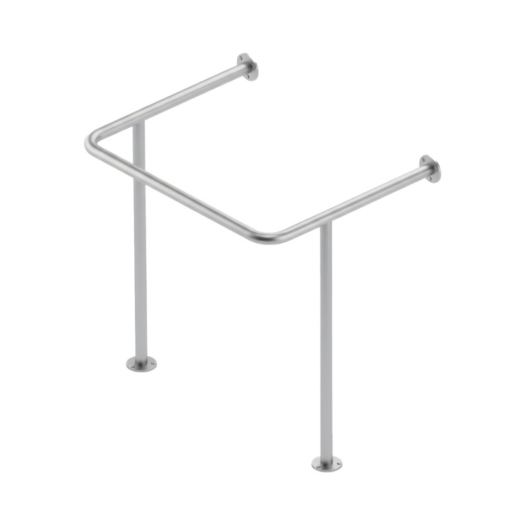 Поручень П-образный для раковины MERIDA металл, на стойках,  800 мм, d32 мм, металл Хром / ПДИ060