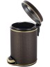 Урна для мусора педальная 5 л Geralis пластик кожа шоколад кант золото / V-PCG-B-PUNTO