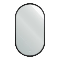 Зеркало 450х800 мм сенсорное САНАКС с ореольной LED подсветкой МДФ Черный / 45230