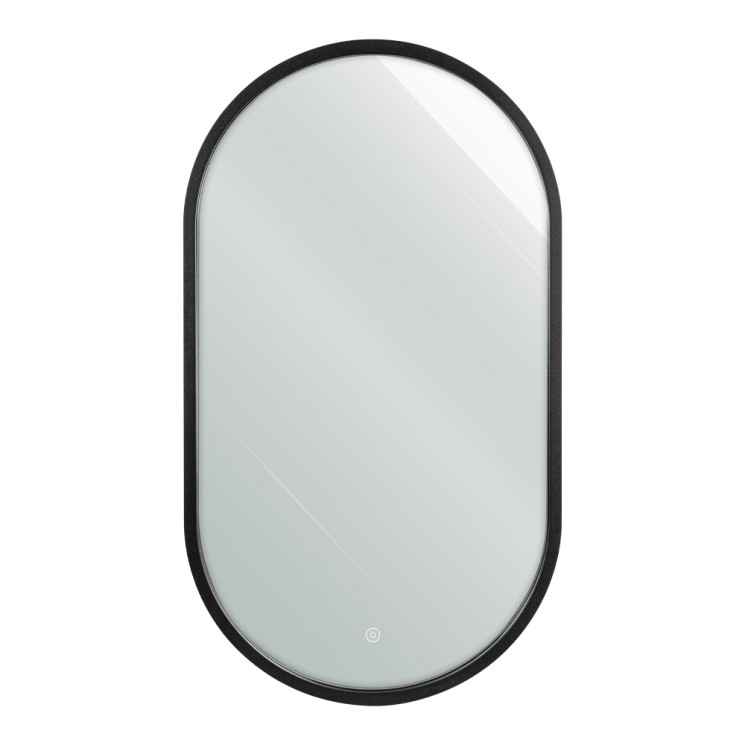 Зеркало 450х800 мм сенсорное САНАКС с ореольной LED подсветкой МДФ Черный / 45230