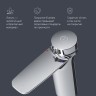 Нажимной смеситель для умывальника AM.PM Inspire V2.0 TouchReel см-ль, излив 125 мм Хром / F50A02500