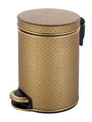 Урна для мусора педальная 5 л Geralis пластик кожа золото кант золото / V-PGG-B-PUNTO