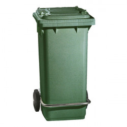 Бак для мусора TTS 00005054 / с педалью / зеленый / 120 л