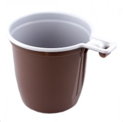 Чашка кофейная 180 мл коричнево-белая ИНТЕКО 50 шт. / 19-7026 упак(50 шт.)