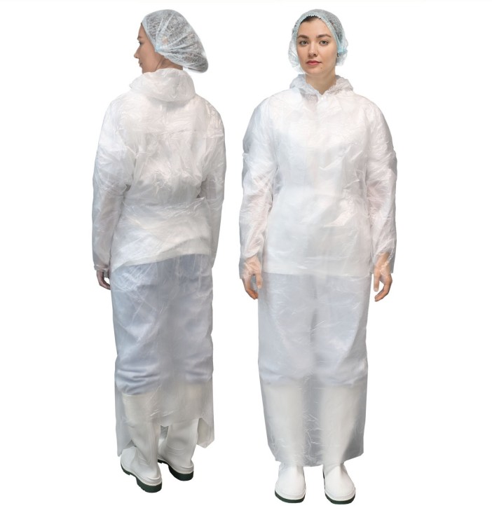 Фартук HACCPER Polytex с рукавами одноразовый в пластах 2014х1270мм, 20 мкм 200 шт/короб Белый / 127202-01