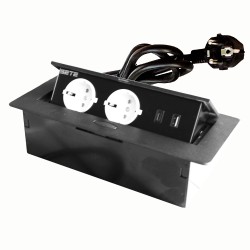Встраиваемый удлинитель с кабелем SETE 2 гнезда 1 USB, 1 type C / SBT-2UCTN-20