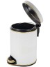 Урна для мусора педальная 5 л Geralis пластик кожа белая кант золото / V-PWG-B-PUNTO