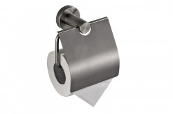 Держатель для туалетной бумаги Savol с крышкой металл сатин / S-005651