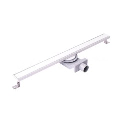Трап душевой Plumberia Selection PSL Linear 6x60 60 см решетка с сифоном металл белый / PSL60BO