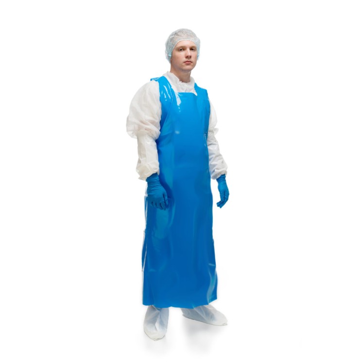 Фартук HACCPER Uretex, 150 мкм, 1500х830мм (упак. 25 шт.) Белый, Синий