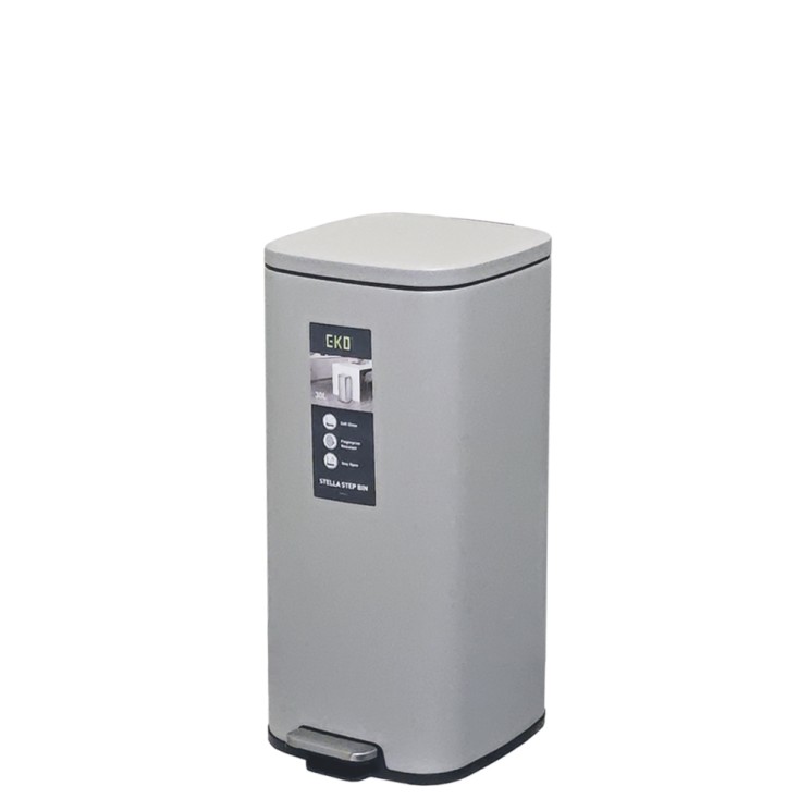 Мусорное ведро с педалью 30 л EKO STELLA Серый матовый / EK9384 P-30L-MG
