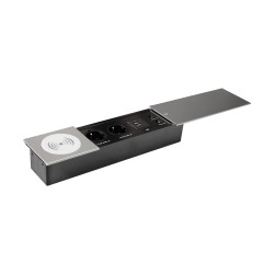 Блок розеток Mebax врезной серебро черный 2 EURO 2 USB Type-A + 1 RJ-45 / JX-735K