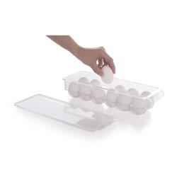 Контейнер для хранения 12 яиц Klimi M-E65-16 / с крышкой / прозрачный / пластик