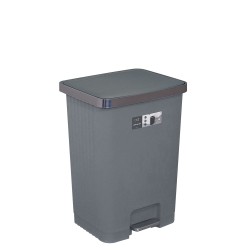 Мусорное ведро с педалью EKO HANA STACK 70 л пластик Серый / EK6388-70L-GR