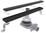 Трап душевой Plumberia Selection PSL Linear 60 см решетка с сифоном металл черный / PSL60NO