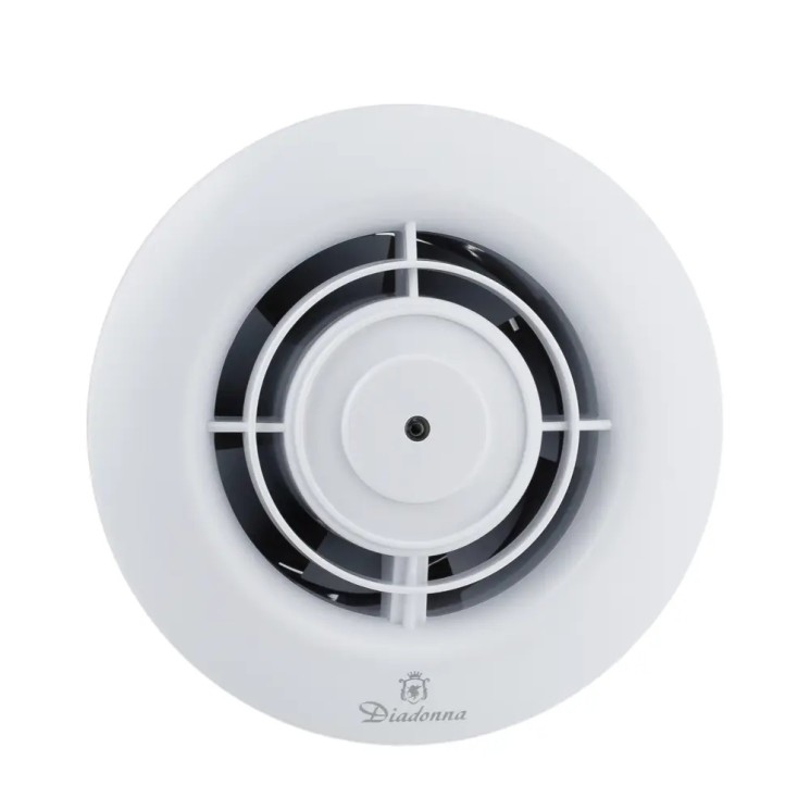 Вентилятор вытяжной Diadonna D100 мм 12 Вт 95 м³/ч обратный клапан круглый белый / D05-W10