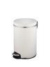 Урна для мусора педальная 8 л Geralis пластик кожа белая кант хром / V-PWH-S-PUNTO