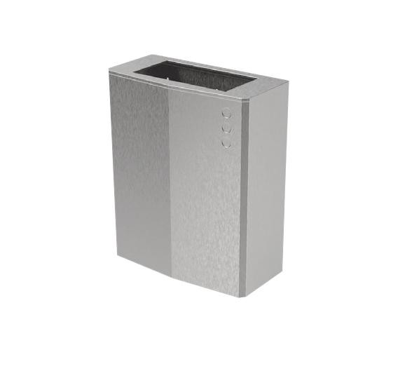 Контейнер для мусора настенный с крышкой для зажима пакета 23 л NOFER матовый / 14078.EVO.S