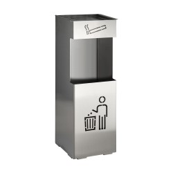 Урна с пепельницей нерж. сталь 24 л. САНАКС Сатин / 2025