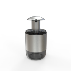 Гигиенический дозатор для жидкого мыла Klimi M-E69-25 / нержавеющая сталь+пластик / прозрачно-черный