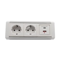 Блок розеток Mebax накладной белый 2 EURO 1 USB Type-A + 1 USB Type-С / LK-RSA