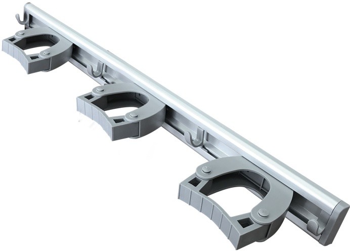 Держатель для хозяйственного инвентаря HAUSMANN Mop Holder 41х6х4,2 см, алюминий серый / HM-GM-0840