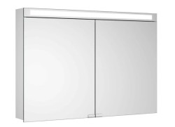 Шкаф настенный с зеркалом KEUCO Royal E-One 2 дверцы, подсветка, 1000x700x141 мм, алюминий, Серебро / 44303171301