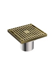 Трап канализационный прямой Diadonna 100х100 мм металл золото / DS43-100G