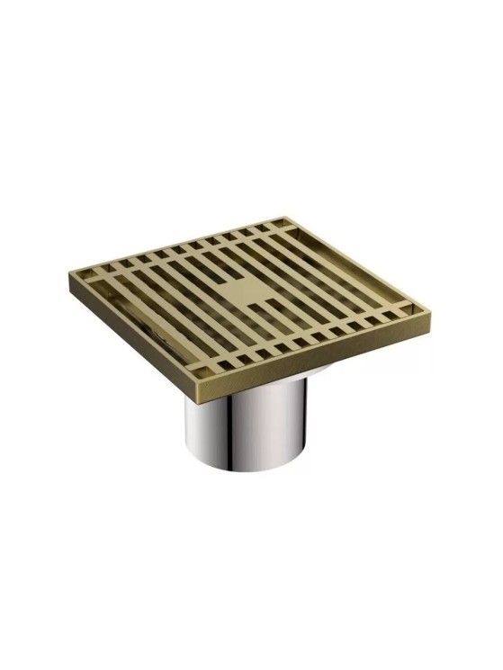 Трап канализационный прямой Diadonna 100х100 мм металл золото / DS43-100G