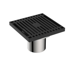 Трап канализационный прямой Diadonna 100х100 мм металл черный / DS43-100BL
