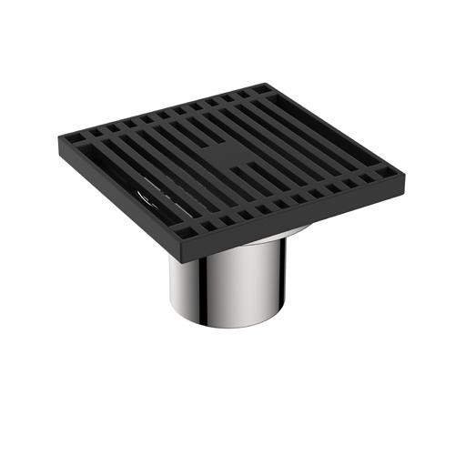 Трап канализационный прямой Diadonna 100х100 мм металл черный / DS43-100BL