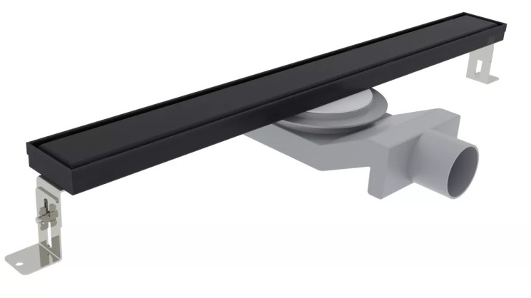 Трап душевой Plumberia Selection PSL Linear 70 см решетка с сифоном металл черный / PSL70NO
