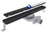 Трап душевой Plumberia Selection PSL Linear 70 см решетка с сифоном металл черный / PSL70NO