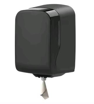 Диспенсер для рулонных бумажных полотенец WisePro M640-B с центральной вытяжкой универсальный Черный / 72610