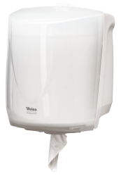 Диспенсер для рулонных полотенец с центральной подачей пластик белый Veiro Professional / EASYROLL