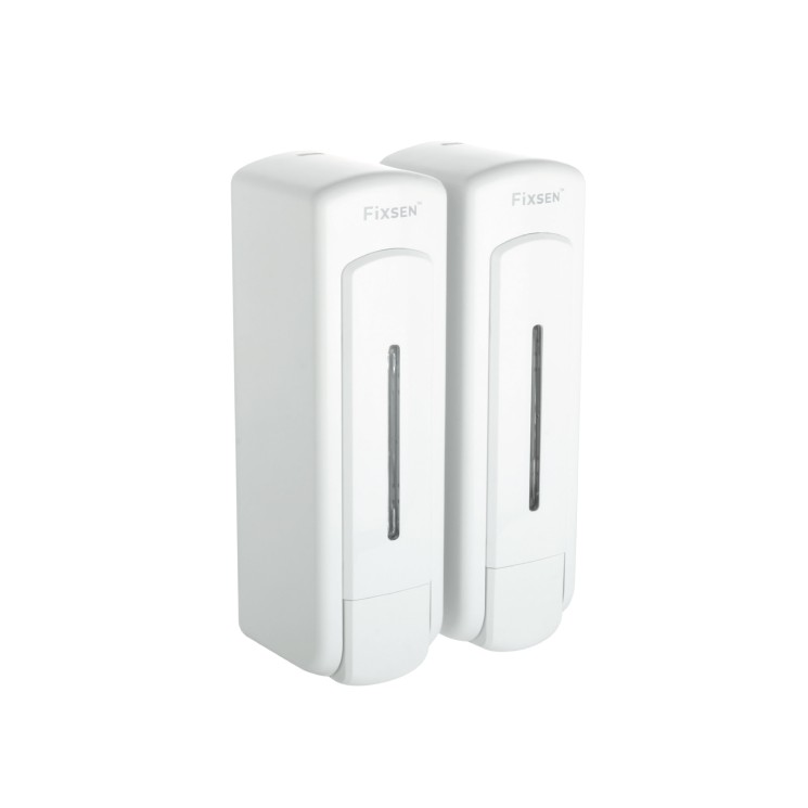 Дозатор жидкого мыла настенный 325+325мл пластик Fixsen Hotel Белый / FX-31012H-2